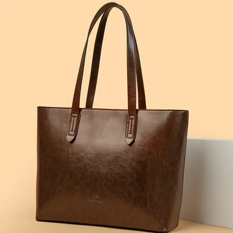 

Genuine High Quality Bright Leather Shoulder Bag Female Tote Bag New Luxury Designer Large Handbag For Women Brand Shopper Bag