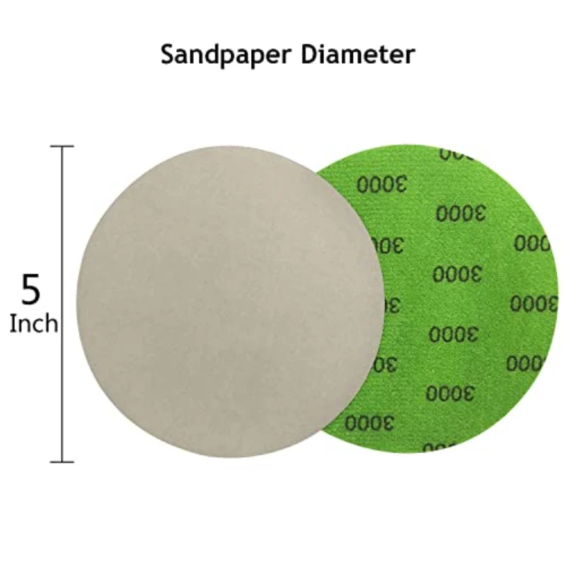 Imagem -04 - Lixa de Gancho e Laço para Lixadeira Orbital Disco de Lixamento Molhado Polimento de Madeira e Metal Automático 125 mm 300010000 Grit 100 Pcs