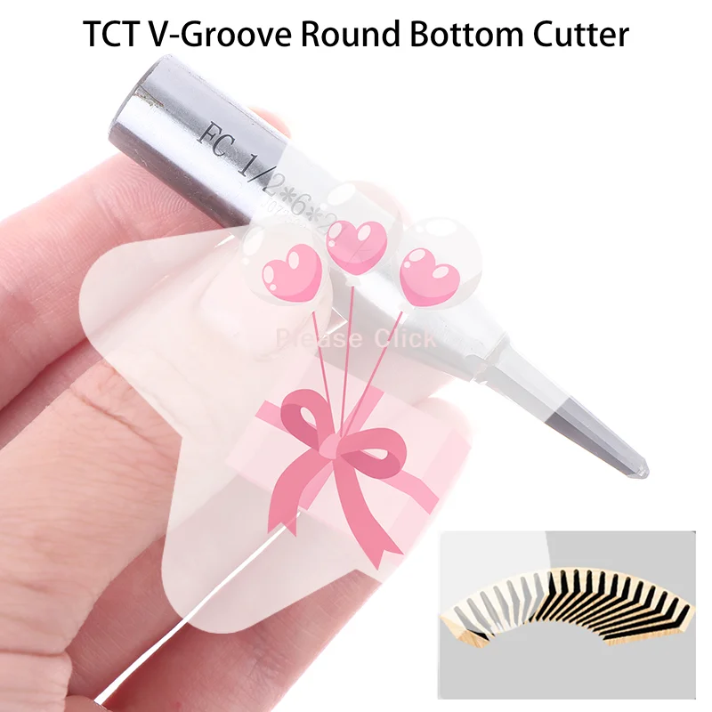 TCT V-groef ronde bodemsnijder houtbewerking cirkelbooggroefverwerkingsgereedschap voor buigen en frezen