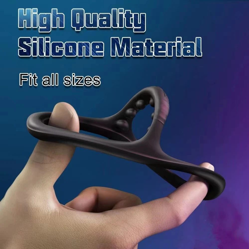1pc Silicone Cock Ring, Enhanced Erection, Massage Beads, Men Extended Delay Ejaculation Penis Ring, Adult Sex Toys