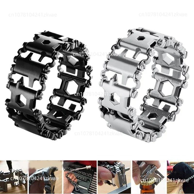 Multi Tool Bracelet Wrench Screwdriver Bottle Opener Multifunctional Wide Wristband  Bracelet