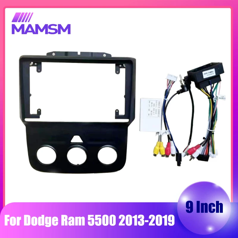 

MAMSM Car Radio Frame for Dodge Ram 5500 2013-2019 9 INCH Audio Android Player Fascia Dash Mount Trim Kit GPS DVD Stereo Panel