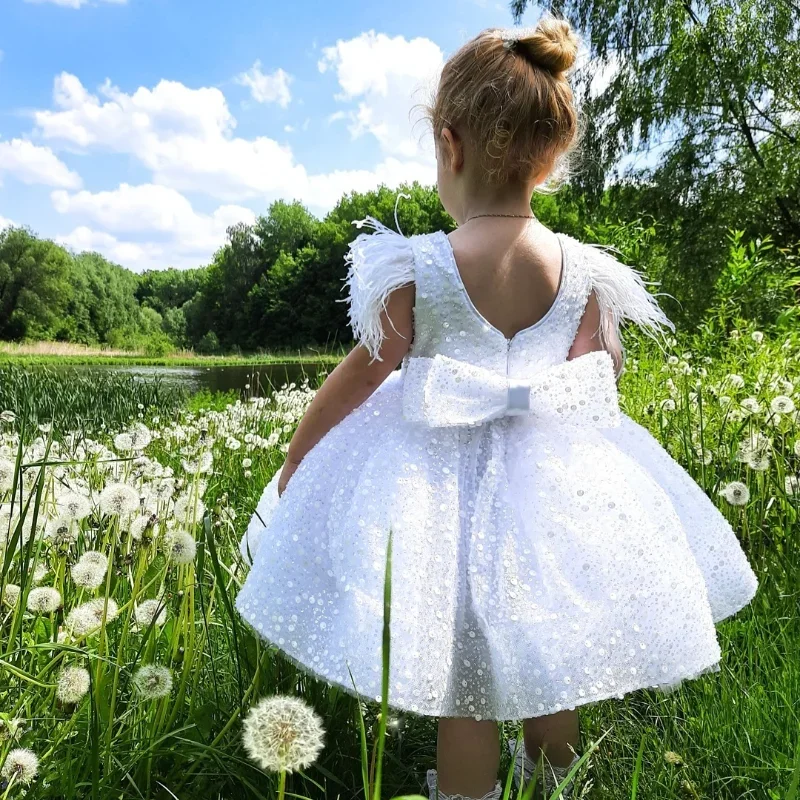 Flower Girl Dresses Knee-Length O-Neck Sleeveless Princess Dress for Wedding Bridesmaid Birthday Evening First Communion Gown