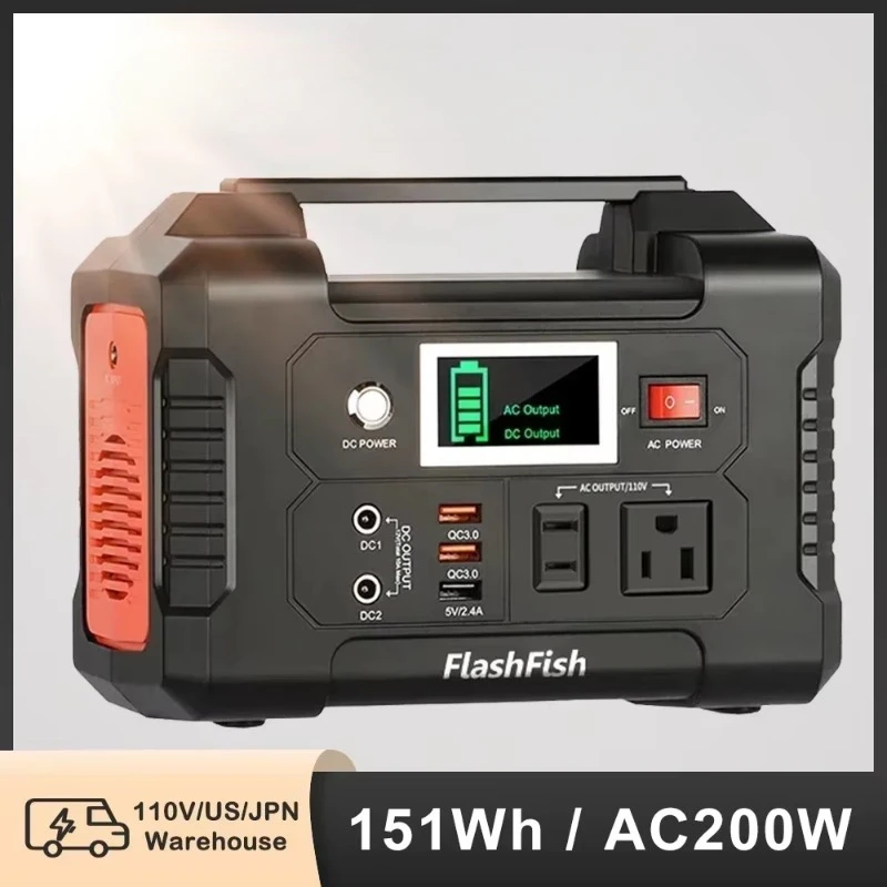 NEW AC 200W 151WH Battery Charger Outdoor Emergency Supply Camera Drone 110V Portable Power Station Solar Generator