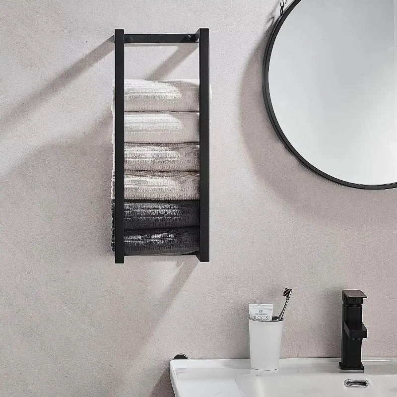 توريد رف مناشف الحمام المعدني المثبت على الحائط، حامل تخزين منظمي فعال وحامل المناشف للبيع