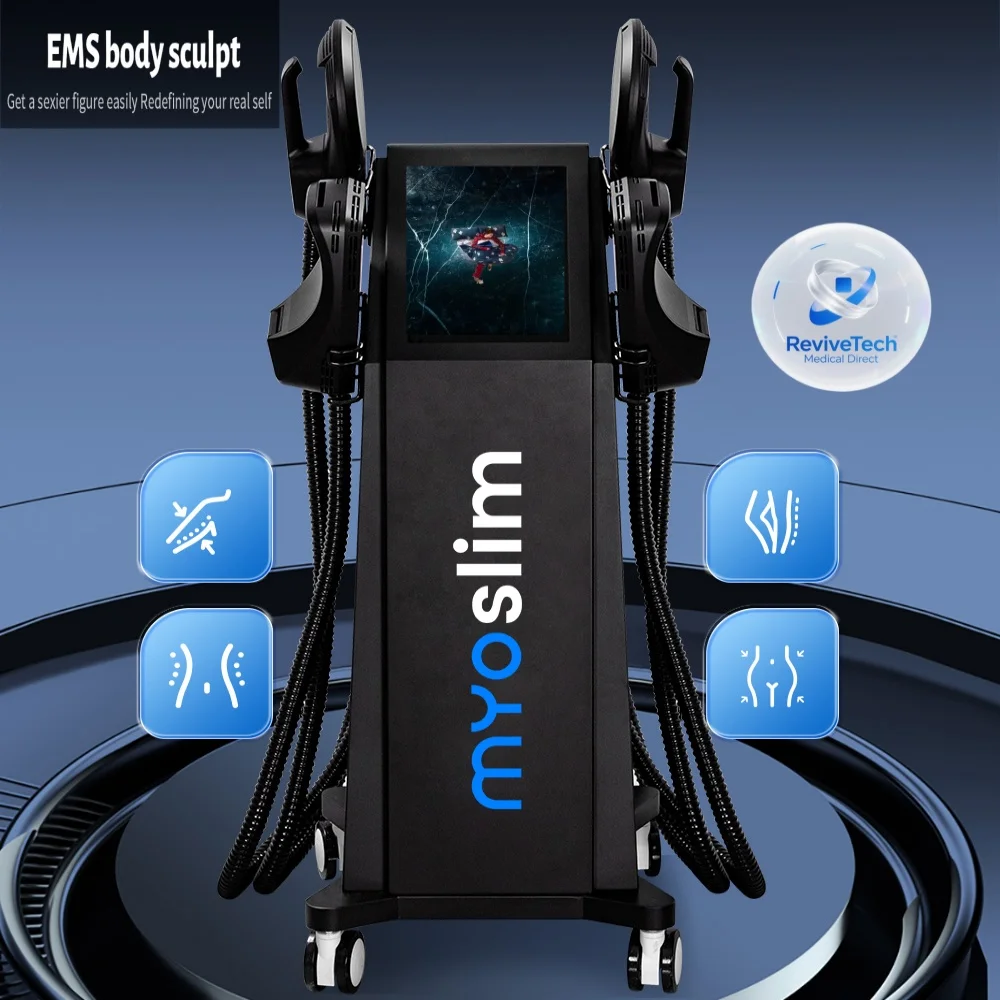 

Myoslim Professional EMS Body Shaping Machine RF Body Slimming Fat Burning Slimming Muscle Stimulator 15 Tes 6500W 5 Handle