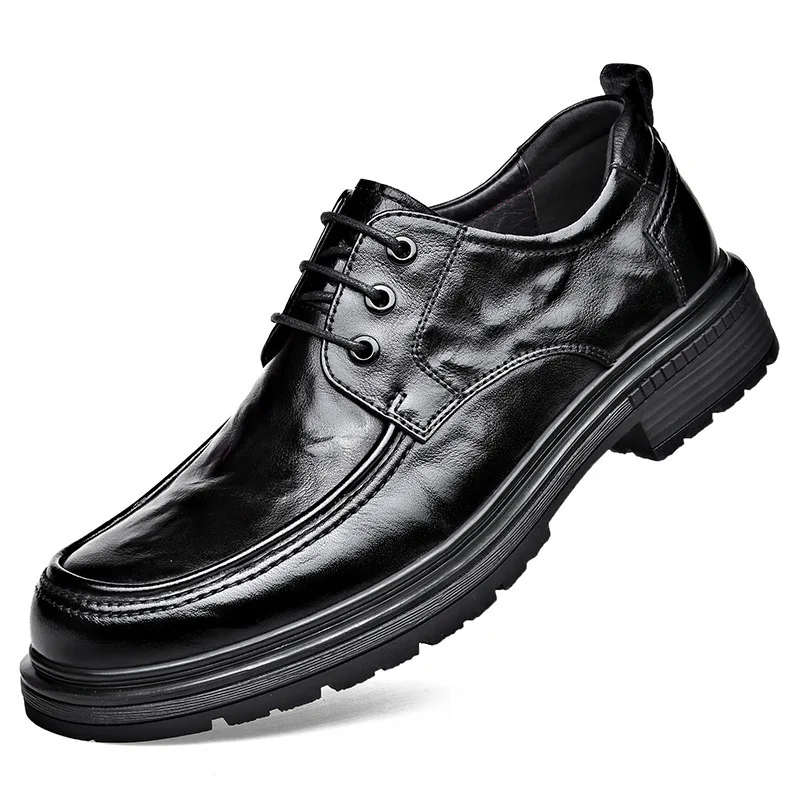 

Business Formal Black Lace-up Style Leather Shoes for Men Spring Autumn New Designer Dress Shoes Male British Style Wedding Shoe