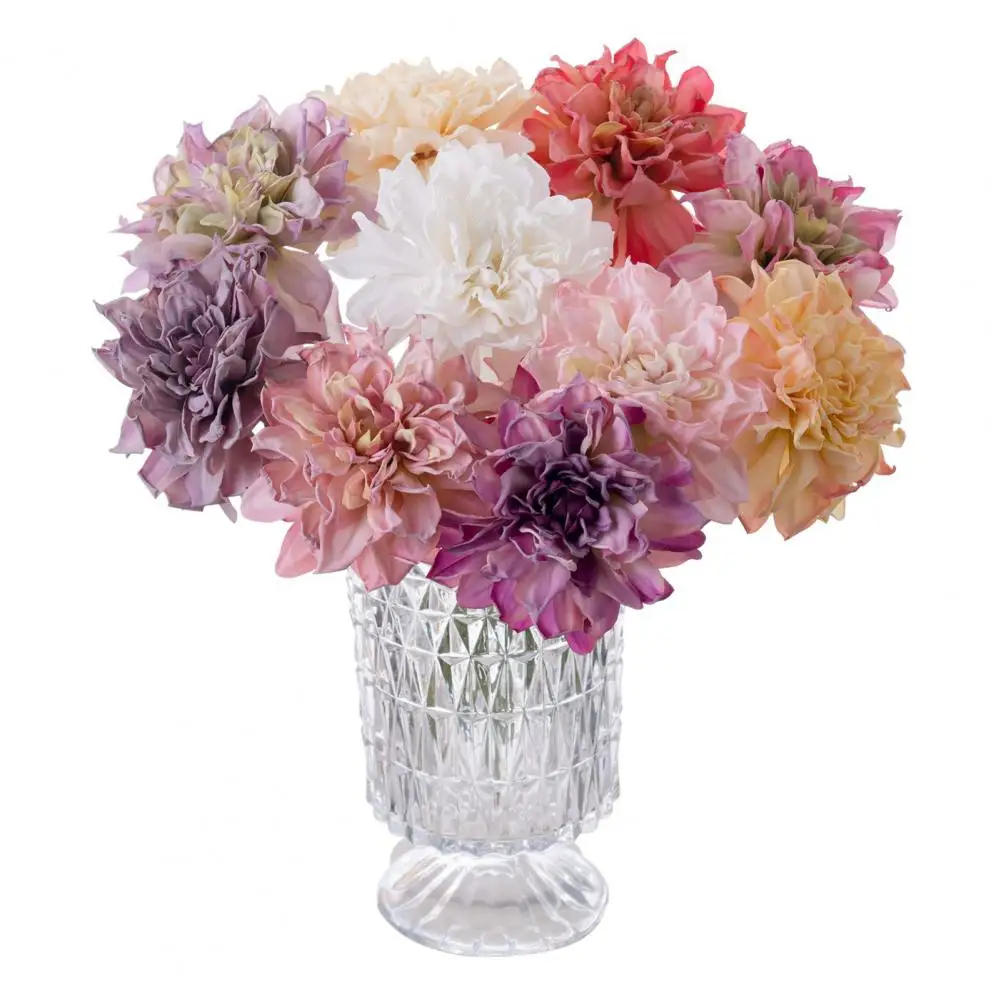 

6 Pcs Craft Flowers For DIY Artificial Dahlia Bouquet for Wedding Bouquets Home Office Table Decoration Floral Arrangements