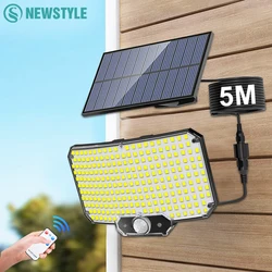 234/318/348 LED-zonneverlichting 3 werkmodi Superheldere bewegingssensor Buiten IP65 Waterdicht Flood Wall Security Lights Yard