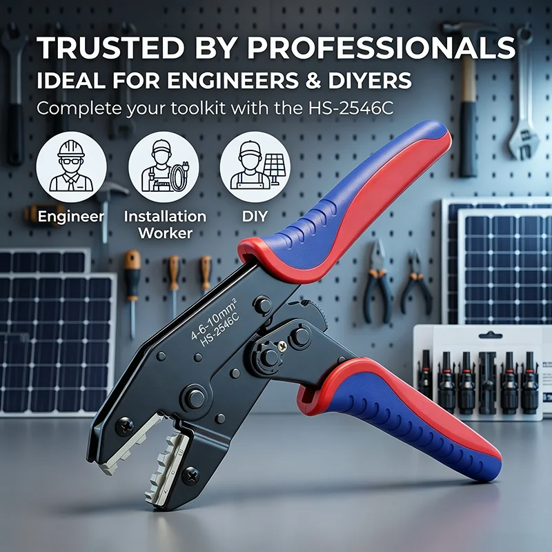 Professional 1500V High Voltage Solar PV Terminal Crimping Pliers for Outdoor Photovoltaic System Cable Connectors Installation