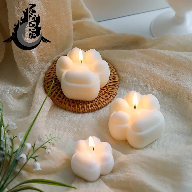 Free Shipping Kitten Paw Wax Fragrance Candle Candles Diy Home Decoration Photo Props Cat Footprint Wax Fragrance Candle