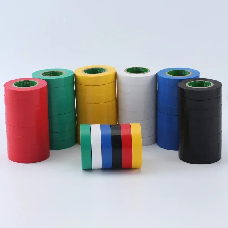 14M Insulated Electrical Tape High Adhesion Waterproof Tape Red Yellow Green Blue Black Super Stick PVC Electrical Tape