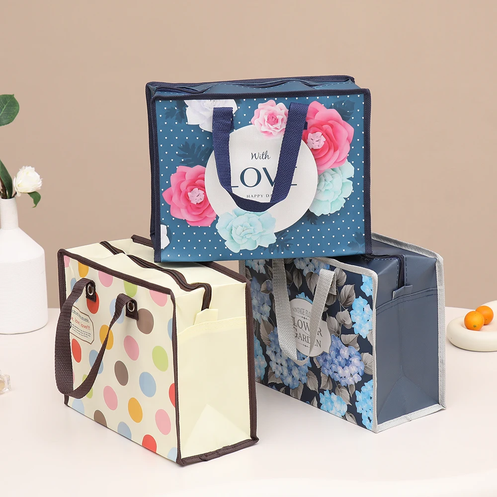 Waterproof Coated Non-Woven Fabric Clothing Bag Beauty Tool Storage Shopping Gift Bag Color Printing Tote Bag