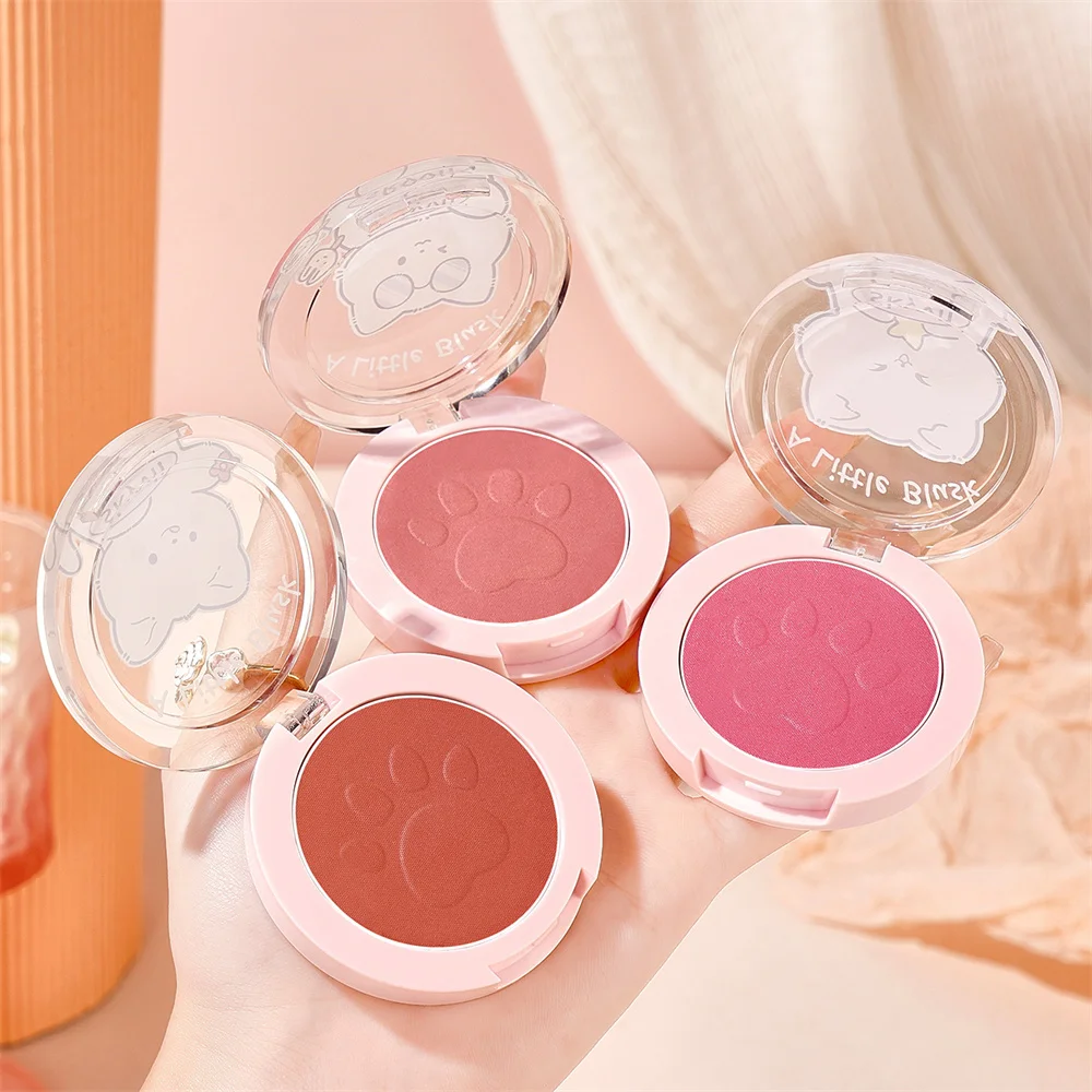 Cat's paw powder blusher cream, finger puff, waterproof and durable formula, suitable for cheeks, multi-purpose, easy to carry