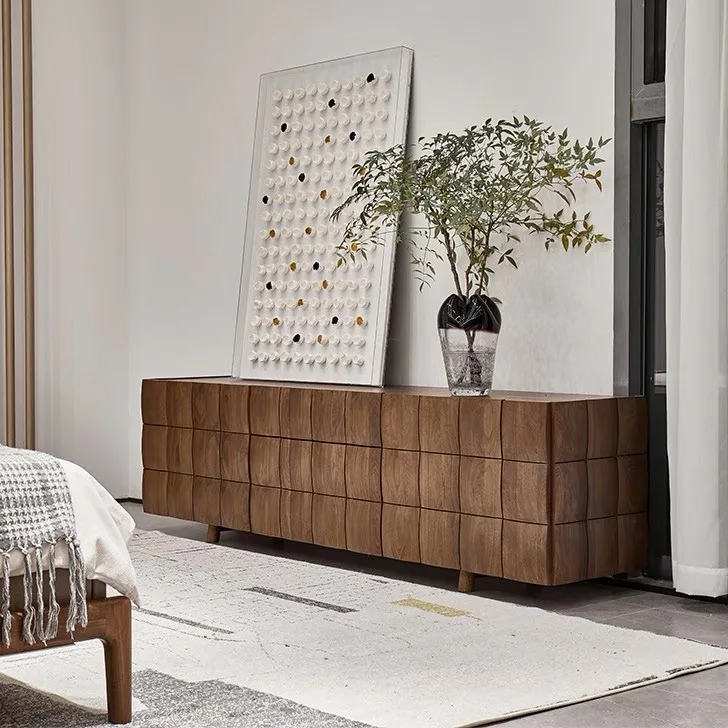 Living room TV cabinet Storage indoor solid wood furniture