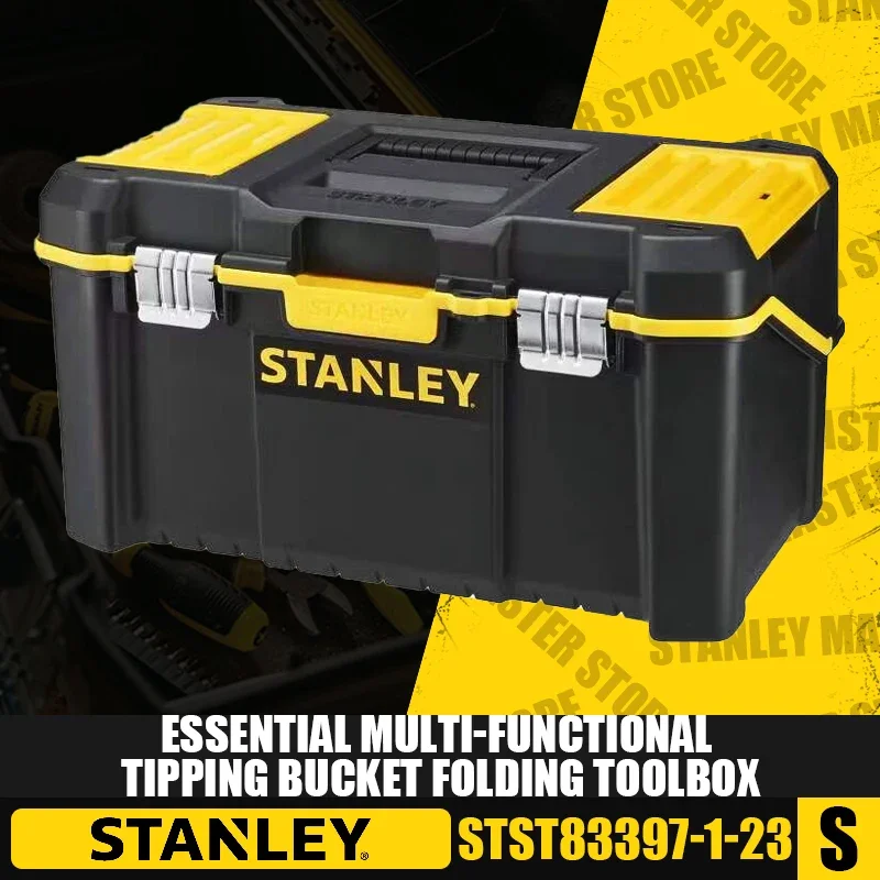 STANLEY STST83397-1-23 Essential Multi-Functional Tipping Bucket Folding Toolbox Tool Storage Box Portable Maintenance Organizer