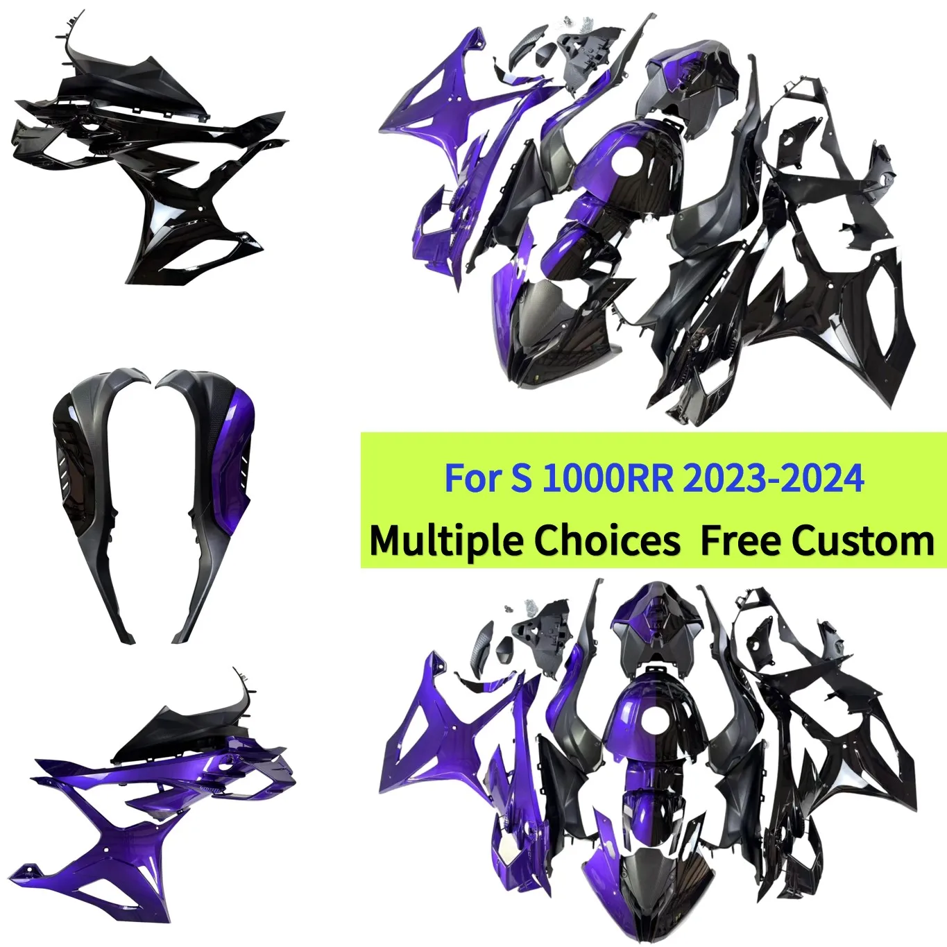 

Комплект обвесов для тюнинга BMW S1000RR 2023-2024 (полный комплект панелей) | Глянцевый фиолетово-синий и черный