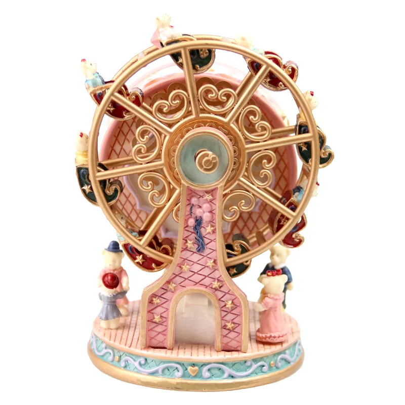Creative Rotating Music Box Ferris Wheel Christmas Children Gift Bear Clockwork Music Box Birthday Present Home Decor LA235