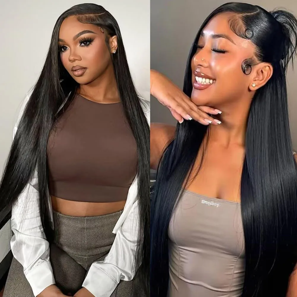 

30-36-дюймовые прямые парики с HD-кружевом 13x4 и 360° для женщин, парики из натуральных волос 13x6 с фронтальным кружевом, бразильские парики с предварительно выщипанными прядями