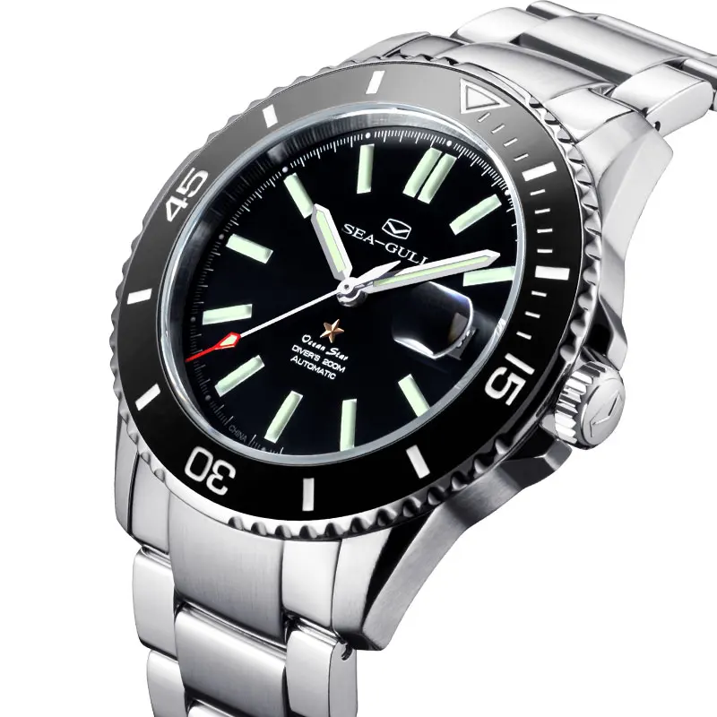 2023 Seagull Ceramic Bezel 44mm Luxury Sport Watch 20ATM Water Resistant ST2130 Automatic Mens Dive Watch Reloj Hombre 1201