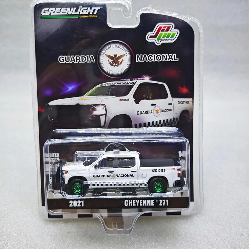 GreenLight 1:64 2021 CHEYENNE Z71 National Judicial Guard 51515 Green Machine Series Alloy Die Casting Model Collect Ornaments