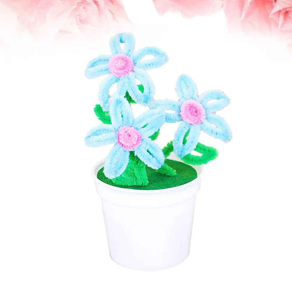 

4Pcs Creative DIY Flower Pot Decor Kits Durable Hand Eye Coordination Training Childrens Activity Present DIY Flower Pot Set