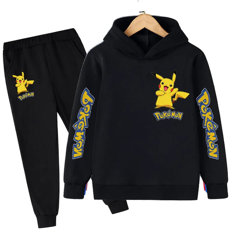 Baby Clothing Sets Children 4-14 Years Birthday Suit Boys Tracksuits Kids Brand Sport Suits Pikachu Hoodies Tops +Pants 2pcs Set