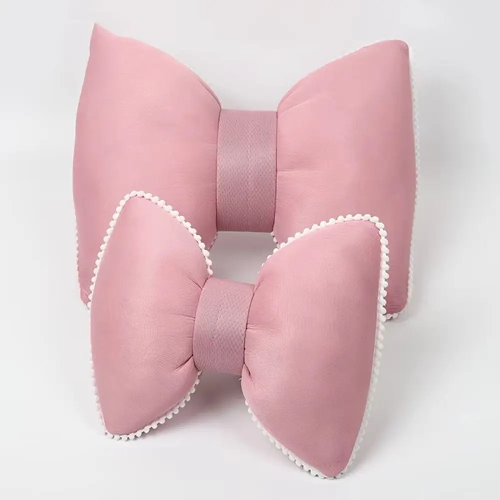 

Seat Back Pillow Bowknot Auto Headrest Brethable Ergonomic Car Waist Pillows Neck Rest Anti-fatigue Waist Cushion Kids Adults