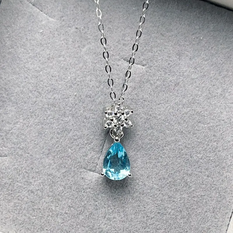 

925 Silver Gemstone Pendant for Daily Wear 5mm*7mm Natural Garnet Amethyst Topaz and Peridot Necklace Pendant with Gold Plated
