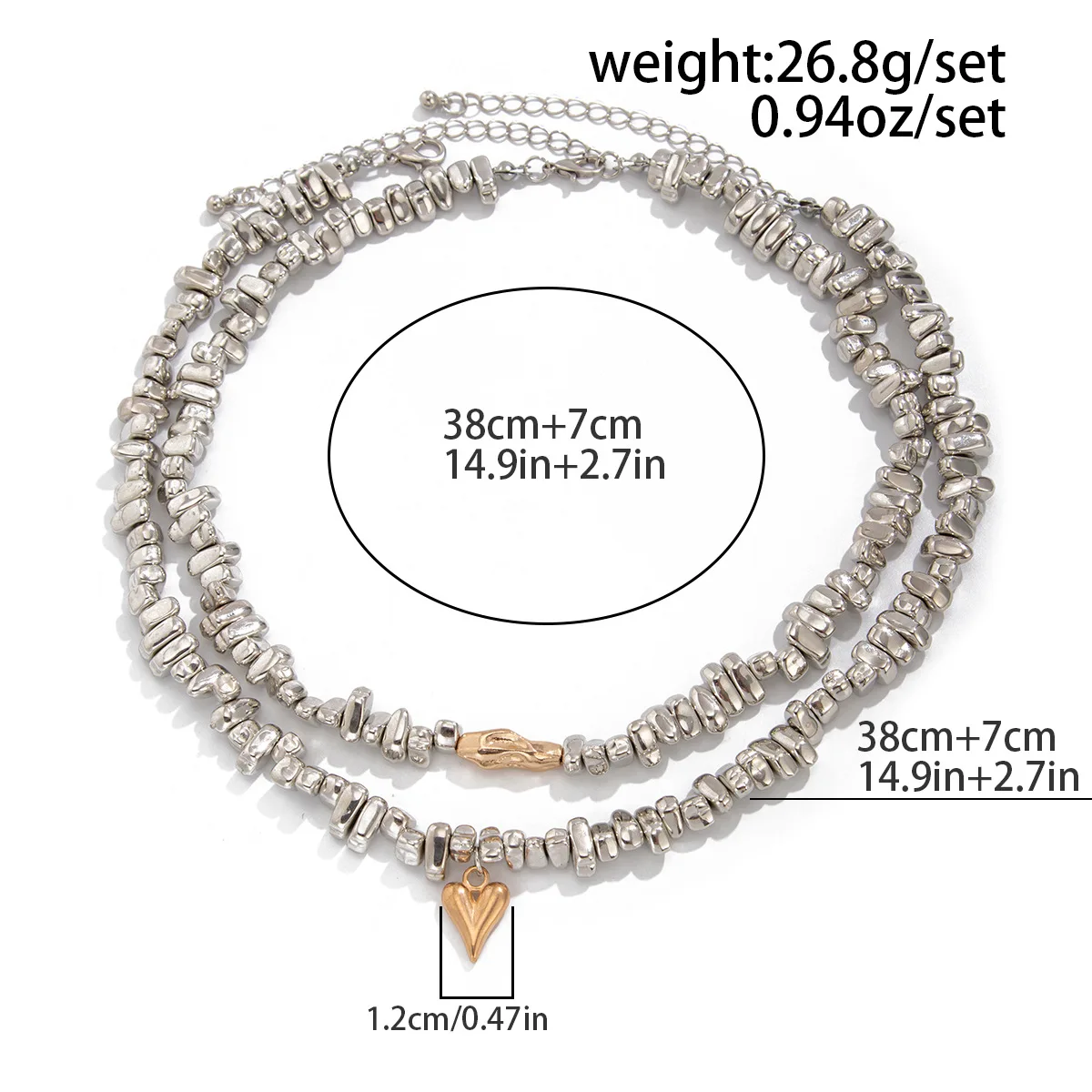 الرجعية بسيطة على شكل قلب قلادة قلادة 2025 متعدد الطبقات الحلو الإبداعية غير النظامية سلسلة نمط فتاة موضة مجوهرات عيد ميلاد