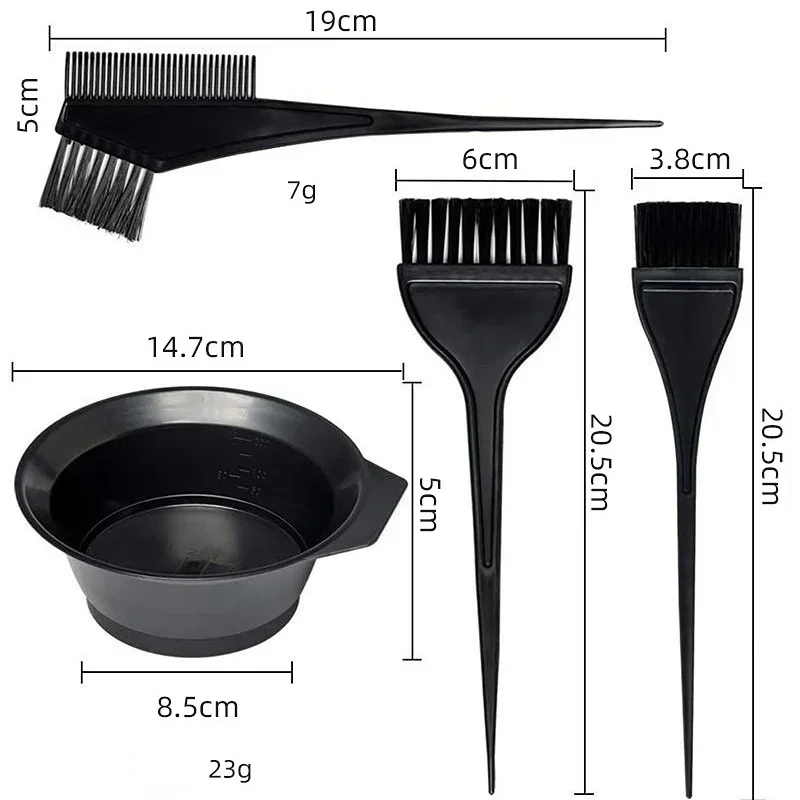 Hair Dye Color Brush Bowl Set com Ear Caps, Dye Mixer, Tint Dying Coloring Aplicador, Cabeleireiro Styling Acessórios, 4pcs