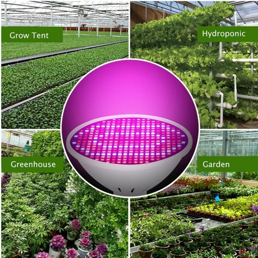 HHLZYH E27 220V LED grow light Hydroponic Growth Light Led Grow Bulb Full Spectrum UV Lamp Plant Flower Seedling High quality