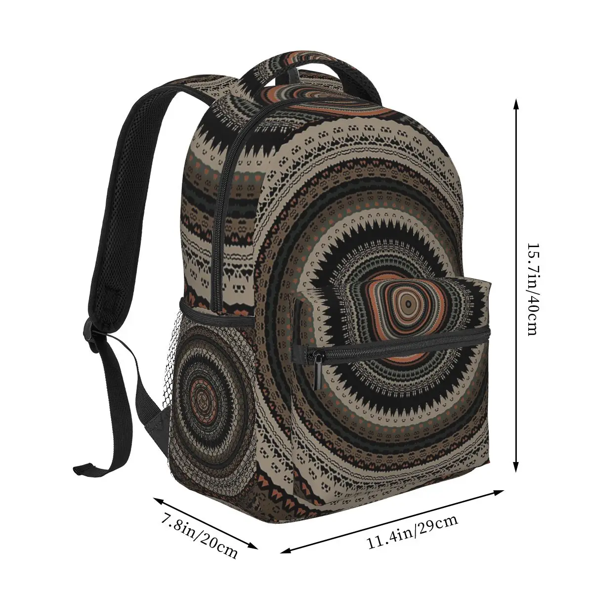 Brown Mandala Ethnic National Style Backpack Hot Sale Daypack Large Capacity Kids BookBag School Bag Shoulder Bags for Men Women
