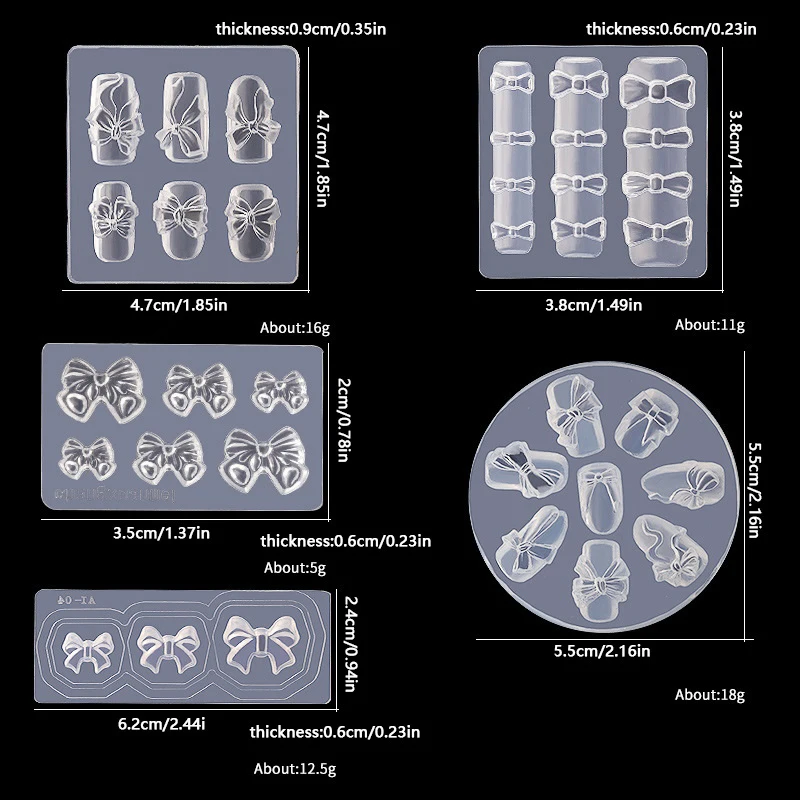 1 قطعة ثلاثية الأبعاد نحت قالب من السيليكون مسمار ختم مسمار الفن الحلوى القوس منحوتة لتقوم بها بنفسك UV هلام مسمار البولندية الاكريليك كريستال الأظافر قالب #6