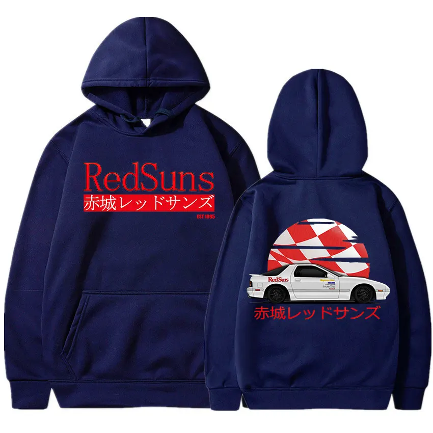 Initial D Drift Akagi RedSuns Hoodie Japanese Anime AE86 Men Women Fashion Hoodies Streetwear Sweatshirts JDM Automobile Culture