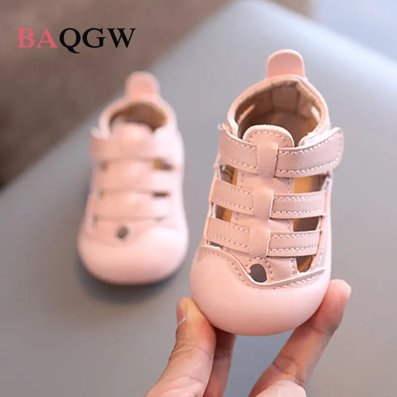 Summer Toddler Baby First Walkers Shoes Kids Boy Girl Children Sandals Soft Bottom Anti-slippery Breathable Flat Shoes Hook&loop