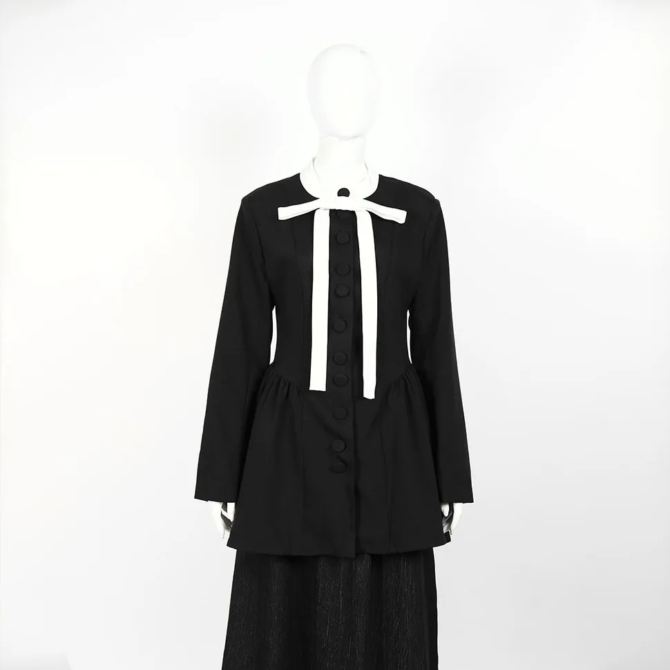 

Женская галстук-бабочка с круглым вырезом и шнурком, чистый цветной дизайн, весна 2021, новый стиль, юбка с подтяжкой на талии и высококачественный костюм