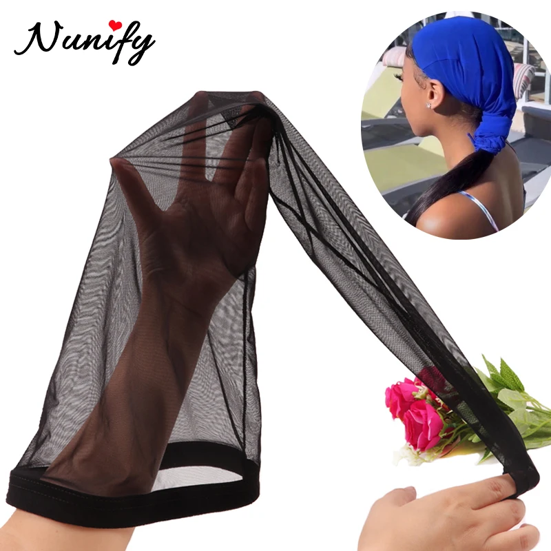 70cm długie siatki na włosy ze sznurkiem do koków Spandex Czapka na włosy Splot tkaniny Siatka na włosy z gumką do szydełkowania warkocza