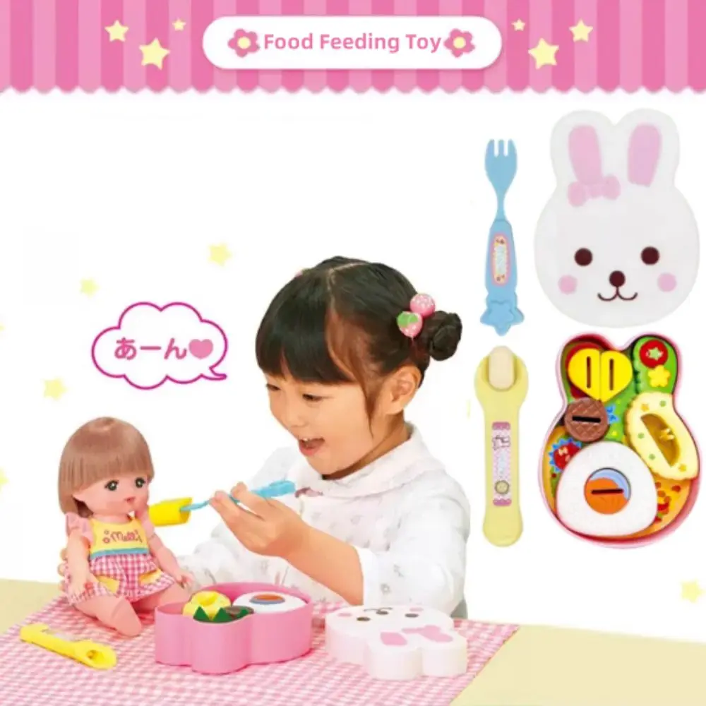 Forma de coelho brinquedo de alimentação de alimentos modelo de simulação fingir jogar lancheira pudim brinquedo educação precoce kawaii jogar casa brinquedos