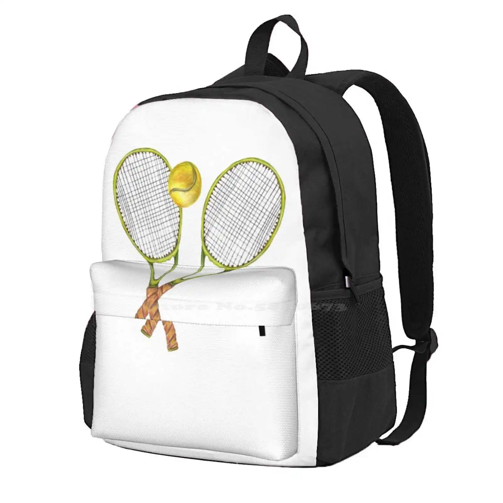 Two Tennis Rackets With Tennis Ball Hot Sale Schoolbag Backpack Fashion Bags Racket Ball Icon Isolated Activity Green Tennis