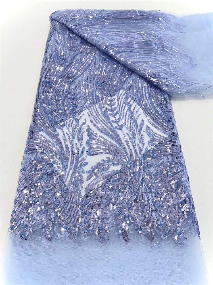 Оптовая продажа, африканская кружевная ткань с бисером, французская свадебная кружевная ткань с блестками, 2025, роскошная нигерийская тюлевая кружевная ткань, материал от кутюр