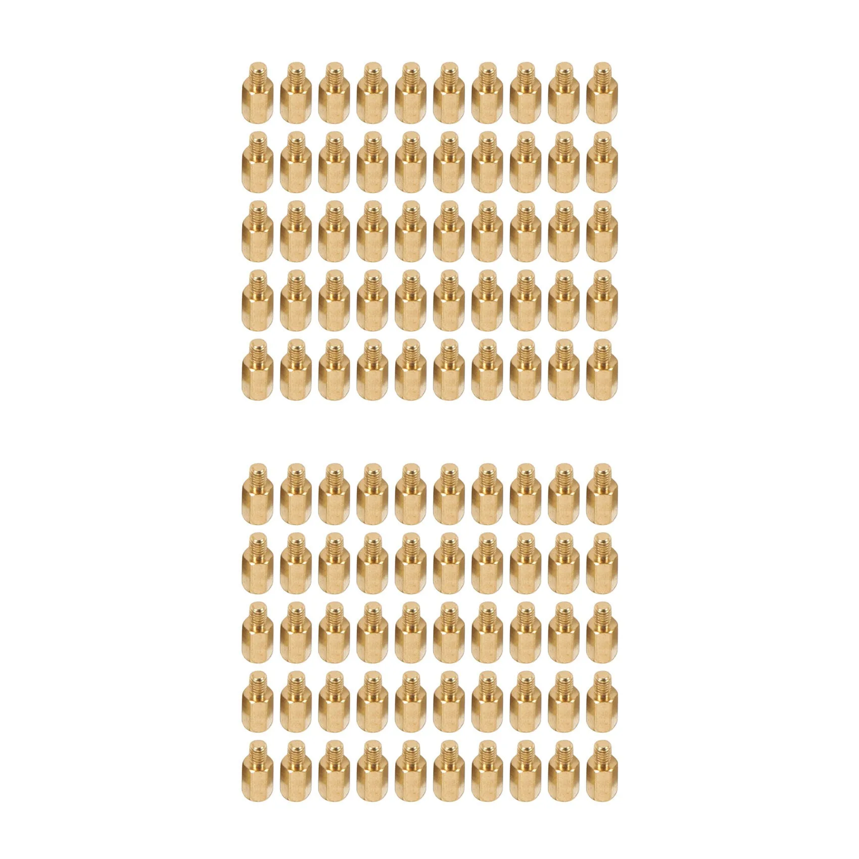 LICE-100 Uds PC PCB placa base latón separador Hexagonal espaciador M3 7 + 4Mm