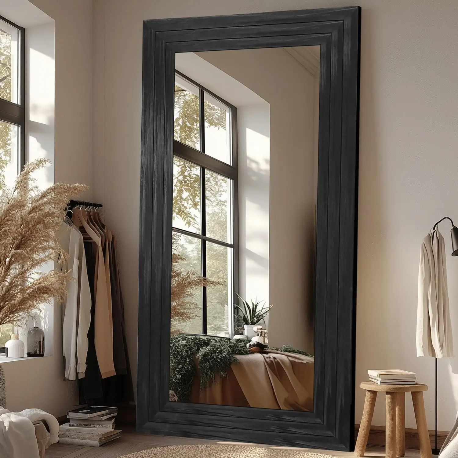 Full Length Mirror, 81"X41" Wooden Mirror Full Length With …