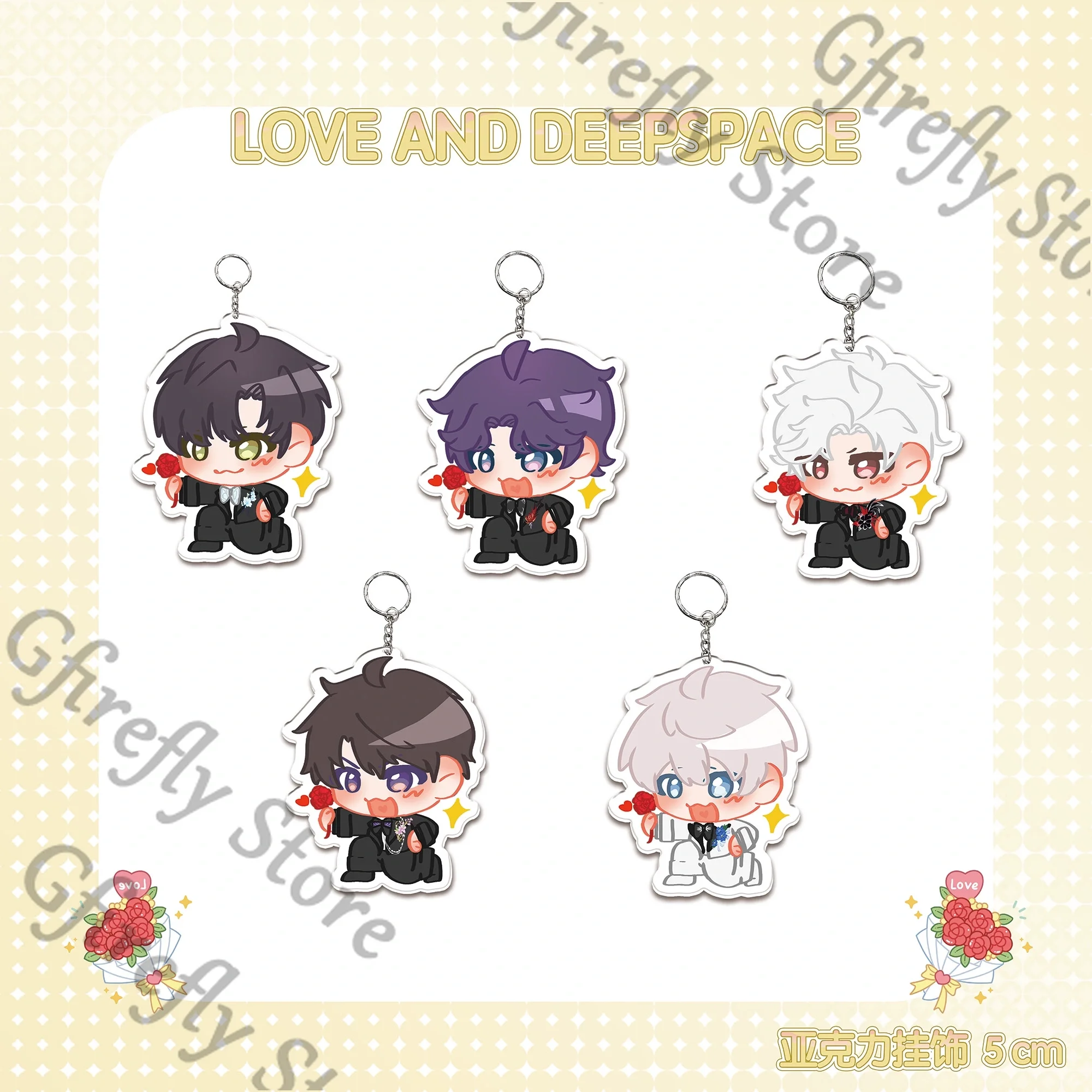 

Love and Deepspace Rafayel Zayne Xavier Acrylic Pendant Cosplay Keychain Decor Mascot Products Caleb Widget Kawaii Ornaments