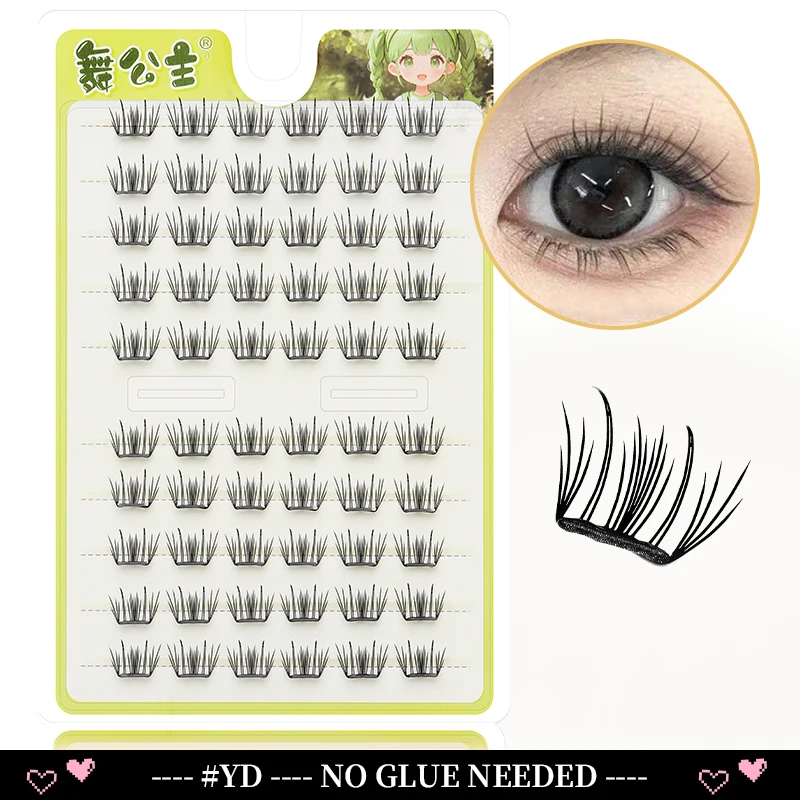 DINGSEN 10 Reihen Selbstklebende Einzelwimpern Ohne Klebstoff DIY Wimpernverlängerung Cluster Handgefertigte Wimpern Natürliche Wimpern – Detail 37