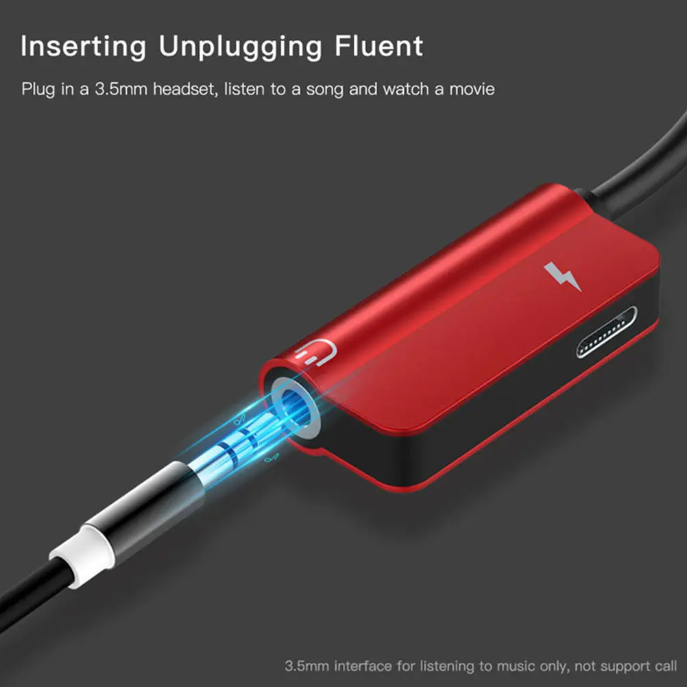 Type-C to 3.5mm Audio Adapter 2-in-1 Headphone Converter for Simultaneous Charging and Listening Compact Portable Alloy Design