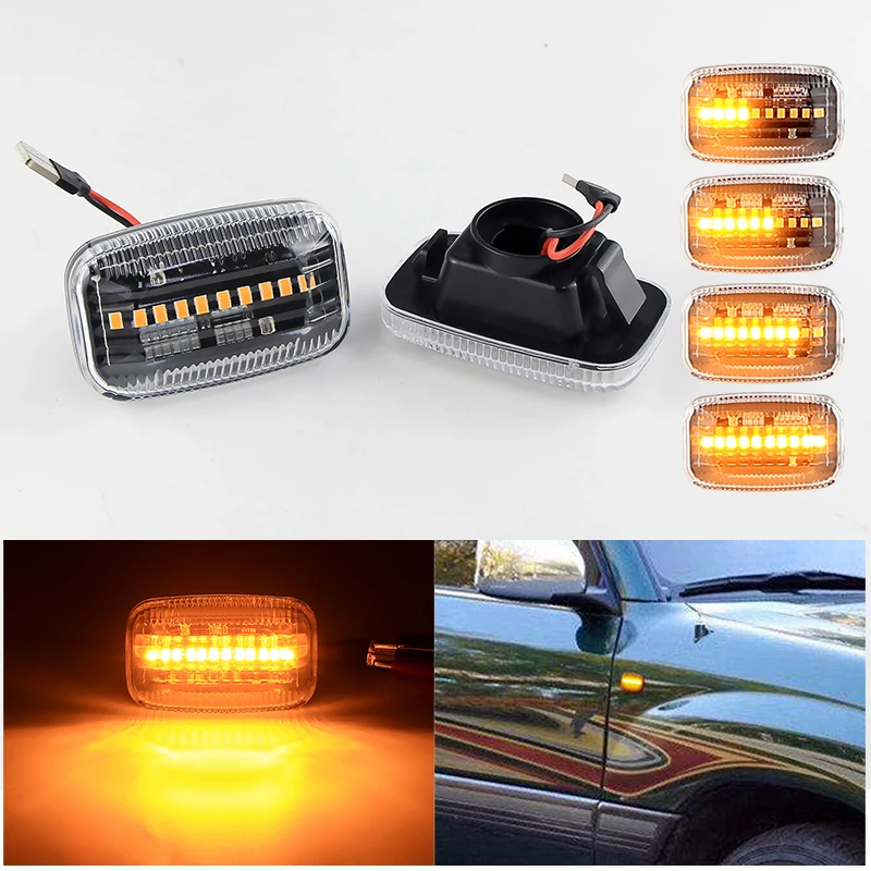 

2PCS for Toyota Land Cruiser 70 80 100 Series Hilux LN140 LN150 LN160 LN170 Led Side Marker Light Dynamic Turn Signal Blinker