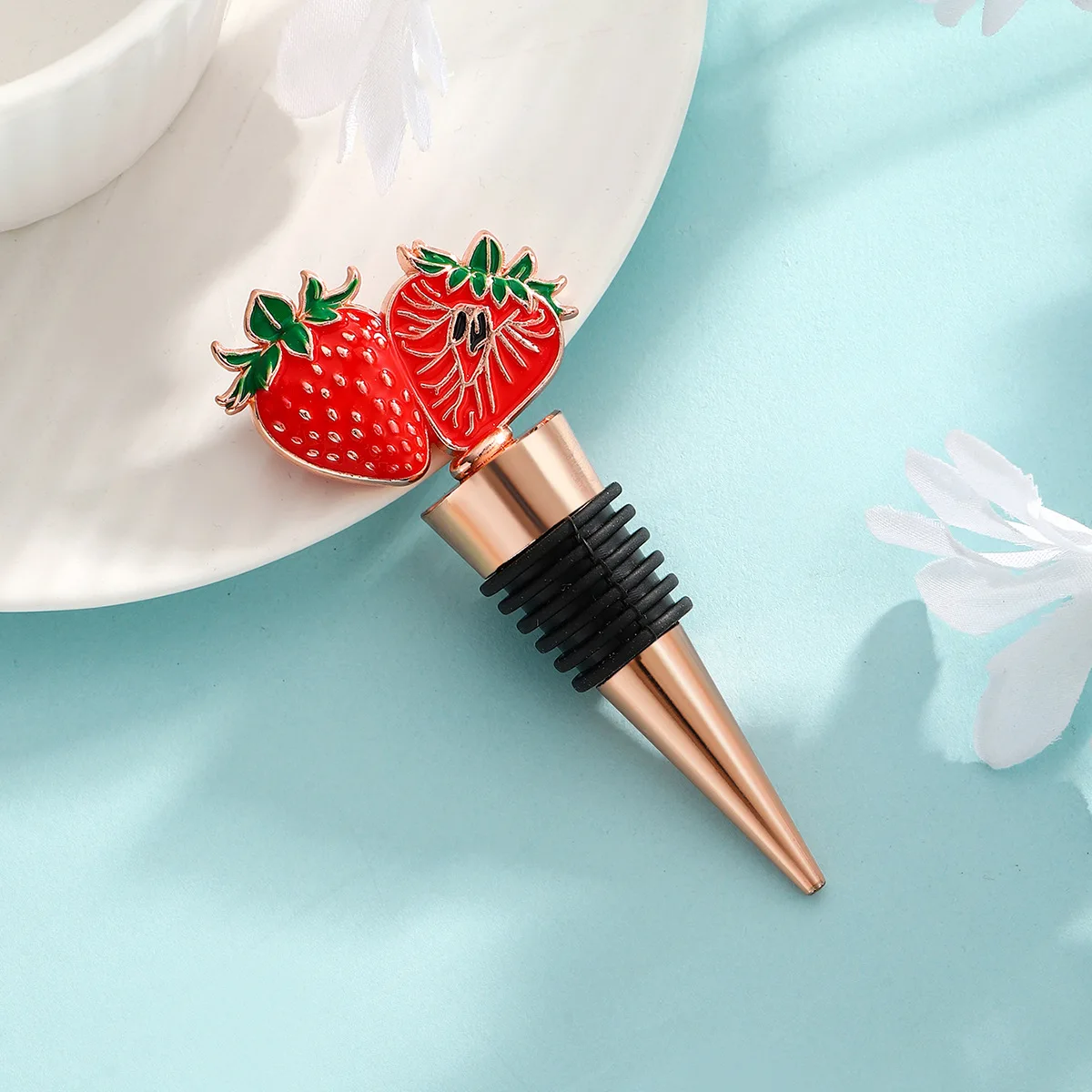 Strawberry  Wine Bottle Stopper