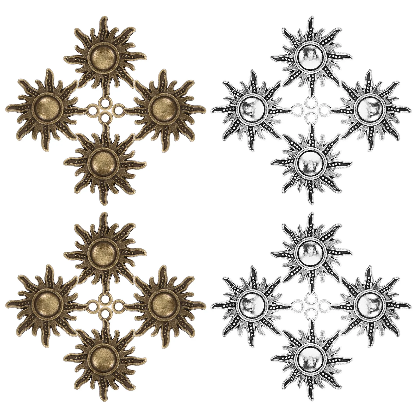 

40Pcs Vintage Sun Charms Alloy Pendants Celestial Sunburst Necklace Bracelet Earrings DIY Jewelry Findings Sun Charms