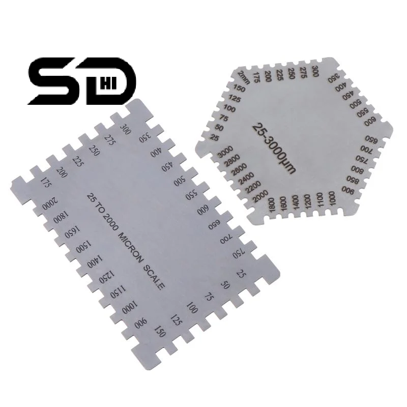 Stainless Steel Hexagonal Wet Film Comb Gauge 25-3000um For Paint Coating Thickness 1MM Measurement On Walls And Surfaces